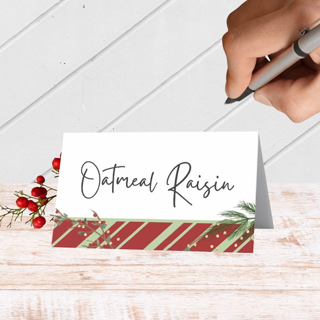 Holiday Folding Food, Drink or Place Cards (Elegant Holiday Folding Label Cards for Food and Drink Labels, Place Cards, Contests and More)