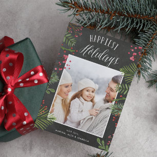 Holiday Foliage   Chalkboard Photo Card