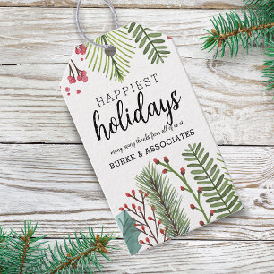 Holiday Foliage Christmas Personalised Gift Tags