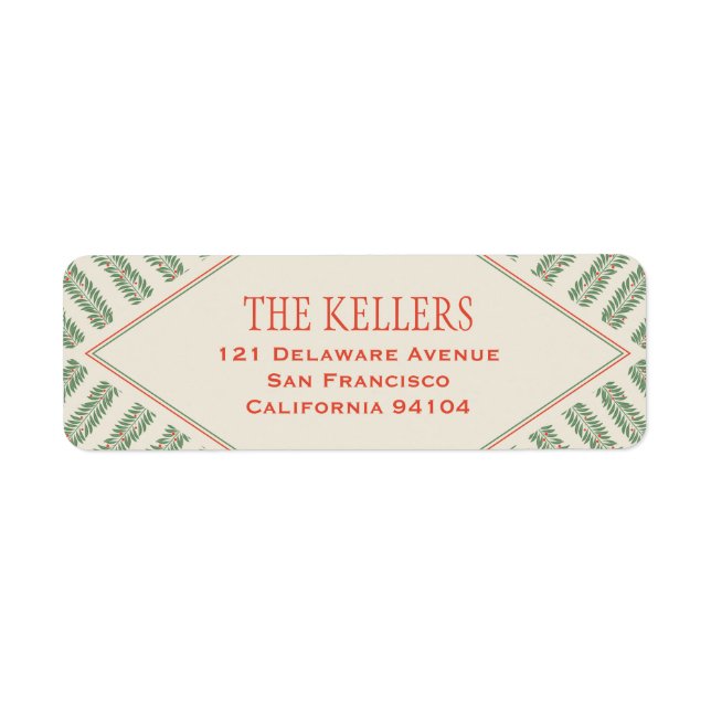 Holiday Foliage Quadrant Ivory and Green (Front)