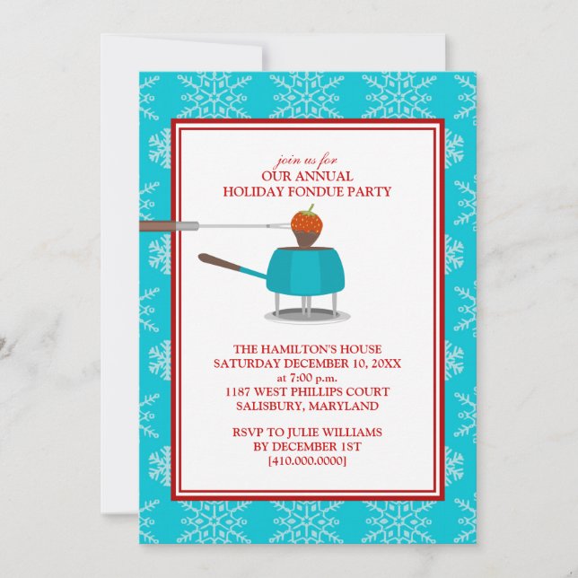Holiday Fondue Party Invitations (Front)