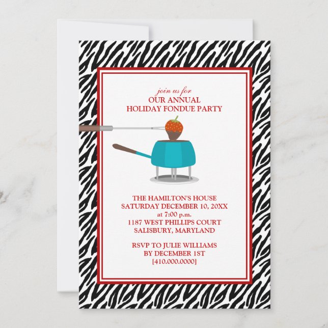 Holiday Fondue Party Invitations (Front)
