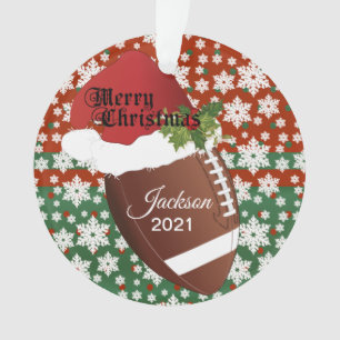 Holiday Football Design   DIY Name Ornament