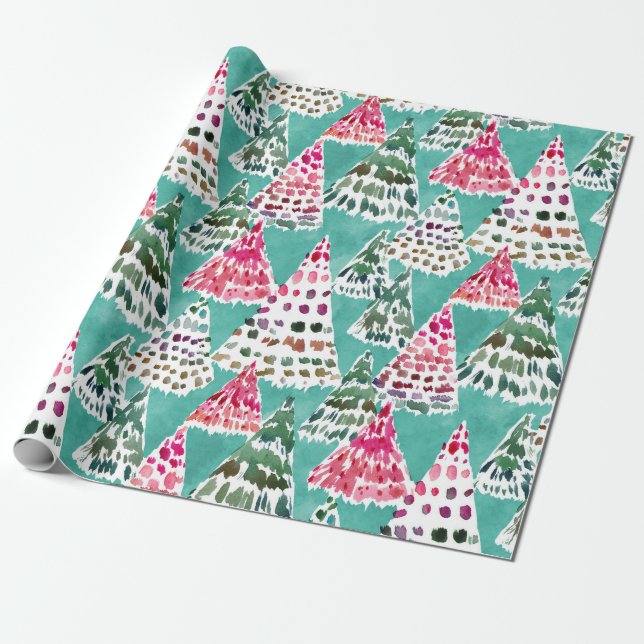 HOLIDAY FOREST Christmas Wrapping Paper (Unrolled)