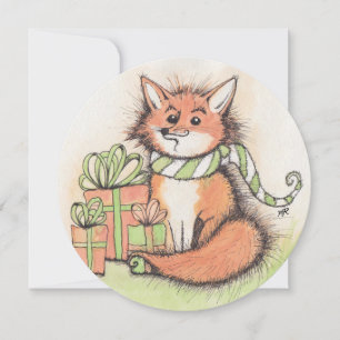 Holiday Fox & Gifts Card