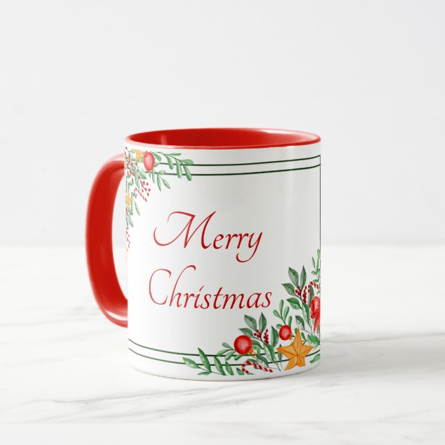 Holiday frame custom mug (Front Left)
