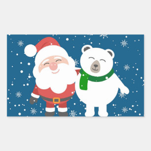 Holiday Friends Rectangular Sticker