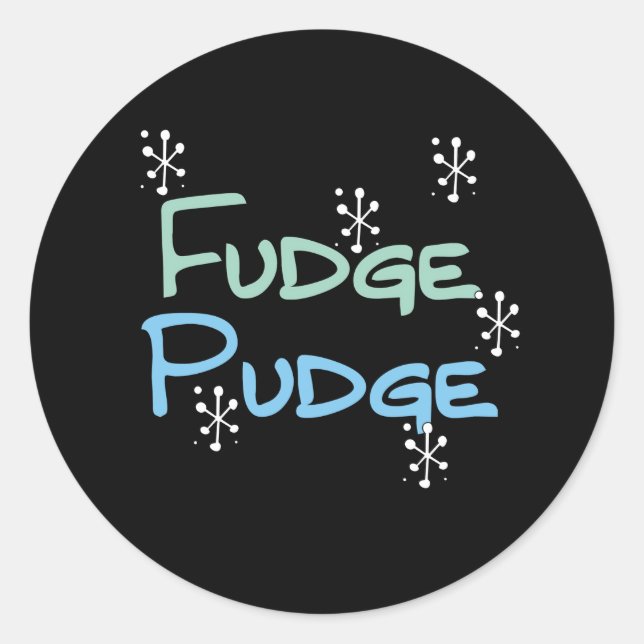 Holiday Fudge Pudge Funny Christmas Classic Round Sticker (Front)