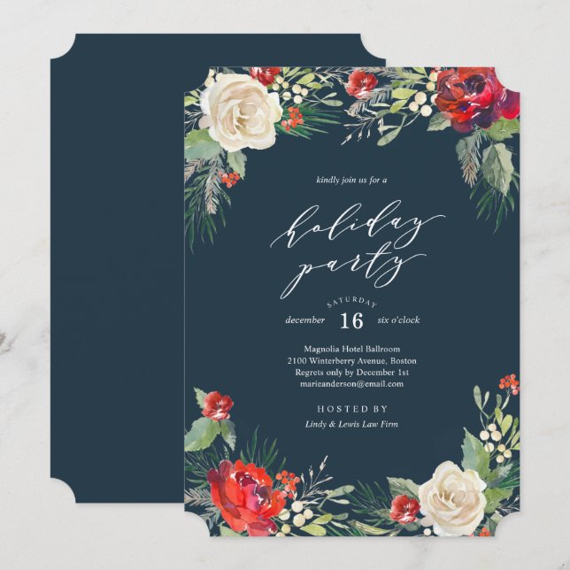 Holiday Garden Holiday Party Invitation (Front/Back)