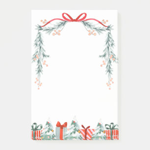 Holiday Garland Bow Christmas Gifts Trees Pastel Post-it Notes