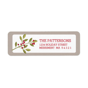 Holiday Garland Christmas Berry Address Label