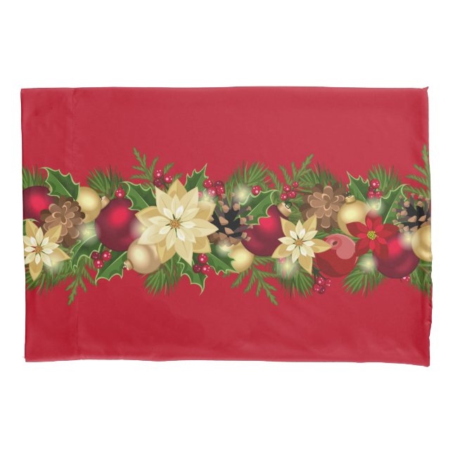 Holiday Garland Pillowcase (Front)