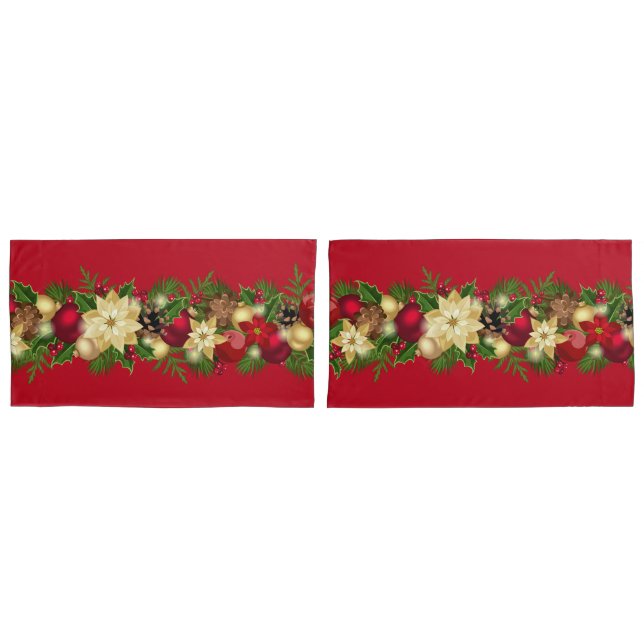 Holiday Garland Pillowcase Set (Front-Set)