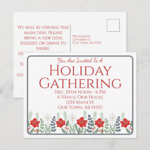 Holiday Gathering Potluck Christmas Party Postcard