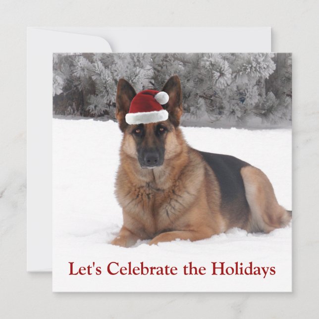Holiday German Shepherd Invitation (Front)