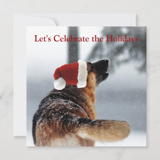 Holiday German Shepherd Invitation (Front)