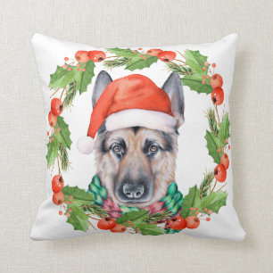 Holiday German Shepherd Pillow