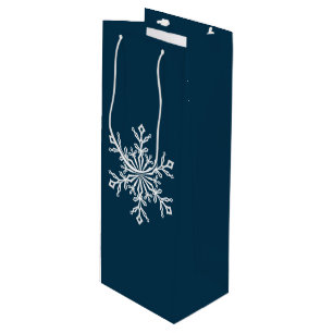 Holiday Gift Bag-Snowflake Wine Gift Bag