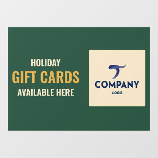 Holiday Gift Cards Available Company Logo Window Cling