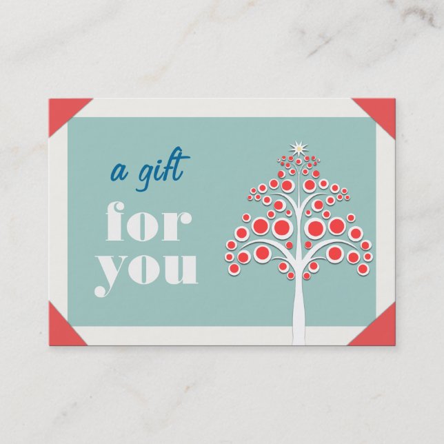 Holiday Gift Certificate Business Cardi (Front)