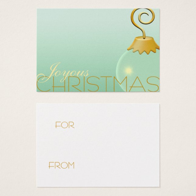 Holiday Gift Tag - Joyous Christmas (Front & Back)