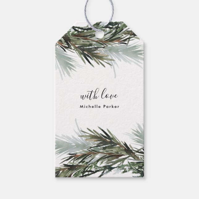 Holiday Gift Tag Pine Wreath Christmas Holiday (Front)