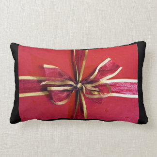 Holiday Gift Wrap and Bows Lumbar Cushion