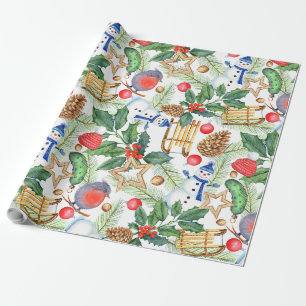 Holiday Gift Wrap Blue Bird