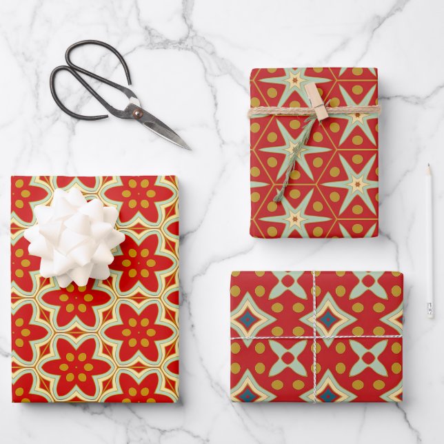 Holiday Gift Wrap,Classic Christmas Wrapping Paper (Front)