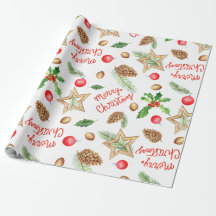 Holiday Gift Wrap Merry Christmas Stars