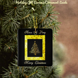 Holiday Gilt Ceramic Ornament