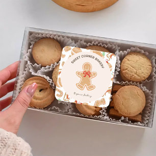 Holiday Gingerbread Bakery Xmas Promo Square Sticker