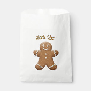 Holiday Gingerbread Cookie Thank You Favour Bags