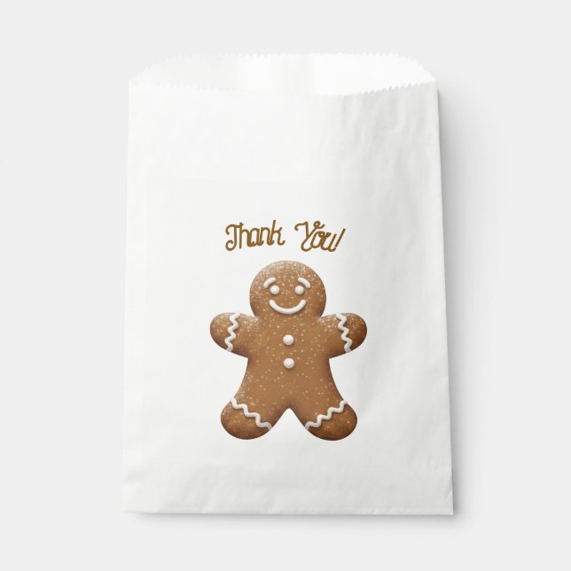 Holiday Gingerbread Cookie Thank You Favour Bags (Front)