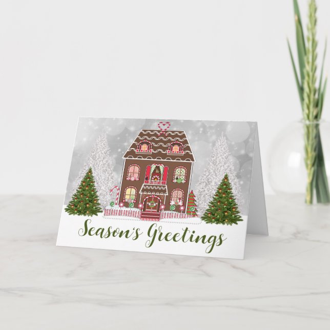 Holiday Gingerbread House Card (Front)