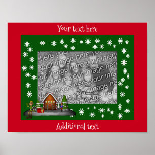 Holiday Gingerbread House Frame Add Your Photo Poster