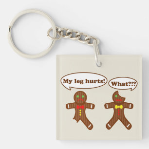 Holiday Gingerbread Humour Key Ring