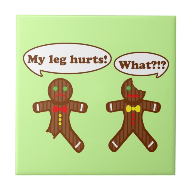 Holiday Gingerbread Humour Tile (Front)