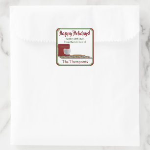 Holiday Gingerbread Kitchen Square Sticker