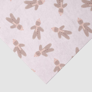 Holiday Gingerbread Man pink Tissue Paper