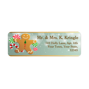 Holiday Gingerbread Man Return Address Labels