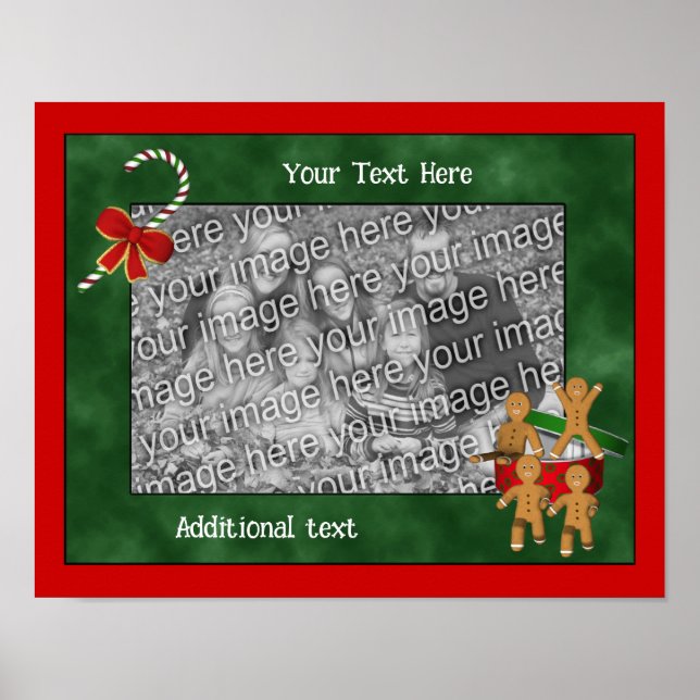 Holiday Gingerbread Men Create Your Own Photo  Poster (Front)