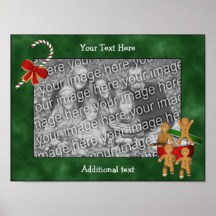 Holiday Gingerbread Men Frame Add Your Photo  Poster