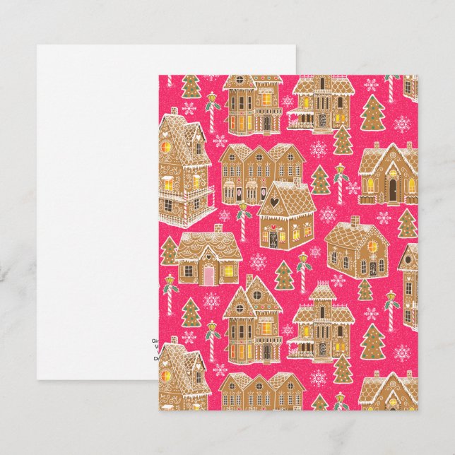 Holiday Gingerbread Village Card (Front/Back)