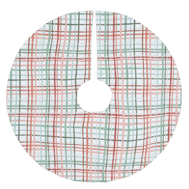 Holiday Gingham - Cheerful Brushed Polyester Tree Skirt (Front)