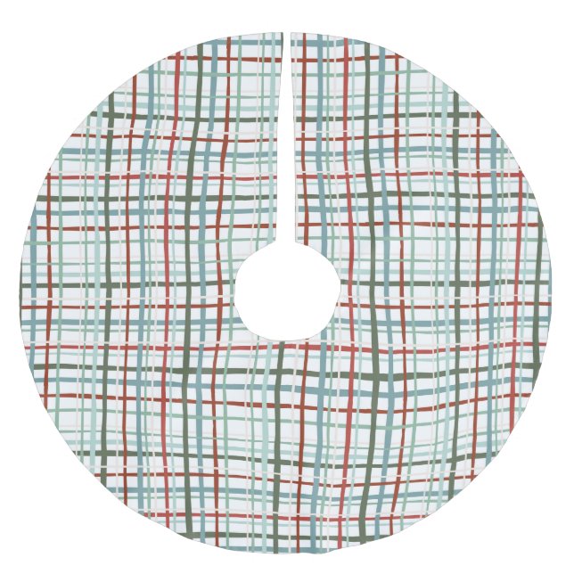 Holiday Gingham - Peaceful Brushed Polyester Tree Skirt (Front)