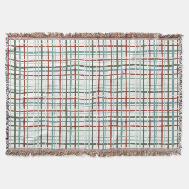 Holiday Gingham - Peaceful Throw Blanket (Front)