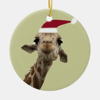 Holiday Giraffe Ceramic Tree Decoration