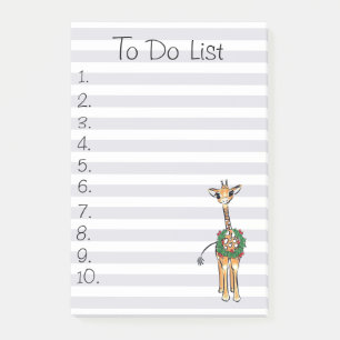 Holiday Giraffe Christmas To do list Post-it Notes
