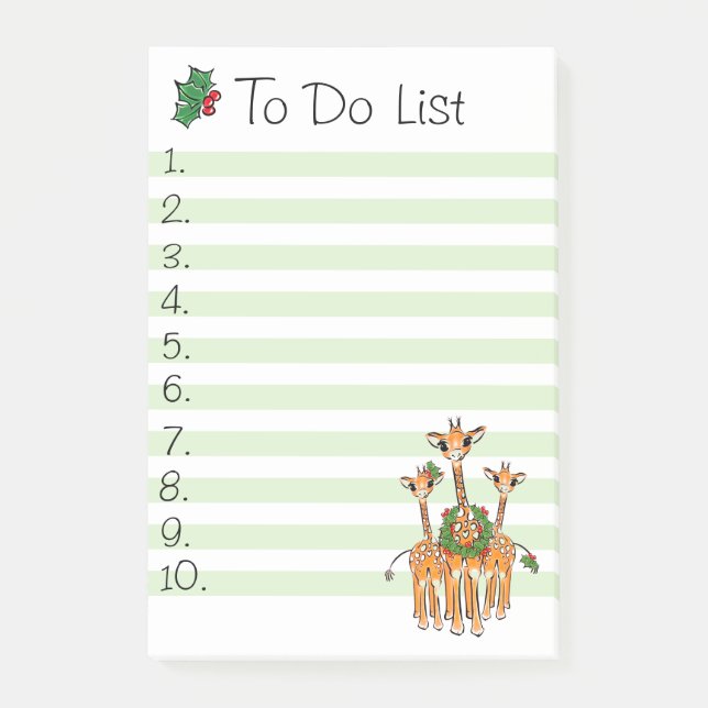 Holiday Giraffe Post-it Notes (Front)